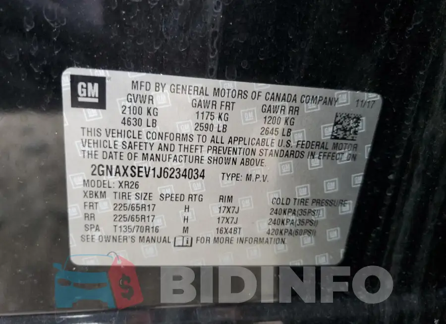 2GNAXSEV1J6234034 Photo# 13
