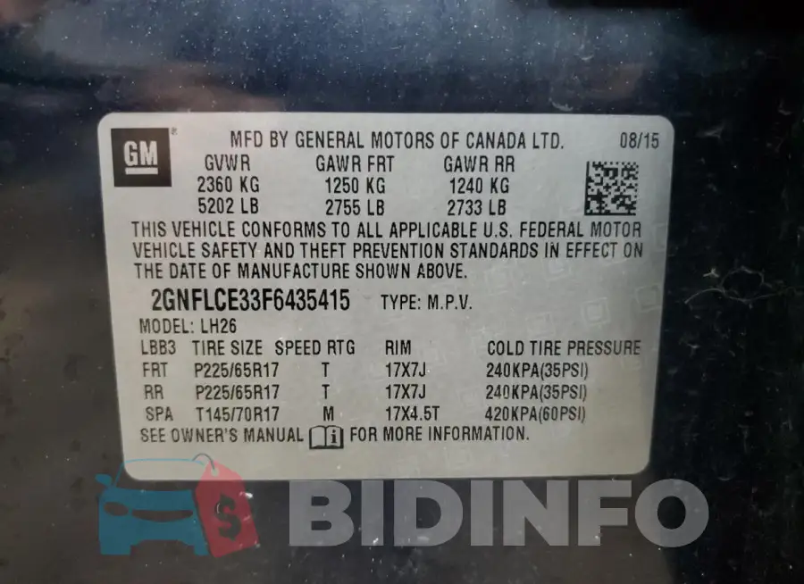 2GNFLCE33F6435415 Photo# 13
