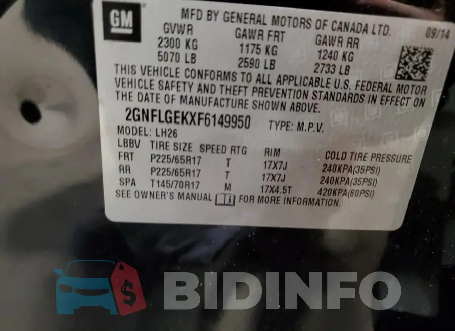 2GNFLGEKXF6149950 Photo# 13
