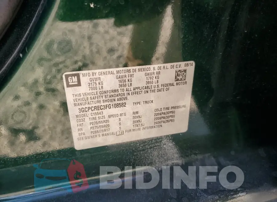 3GCPCREC3FG108582 Photo# 12