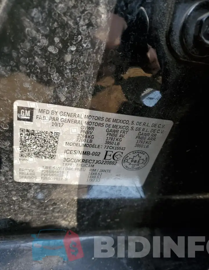 3GCUKREC7JG220882 Photo# 12