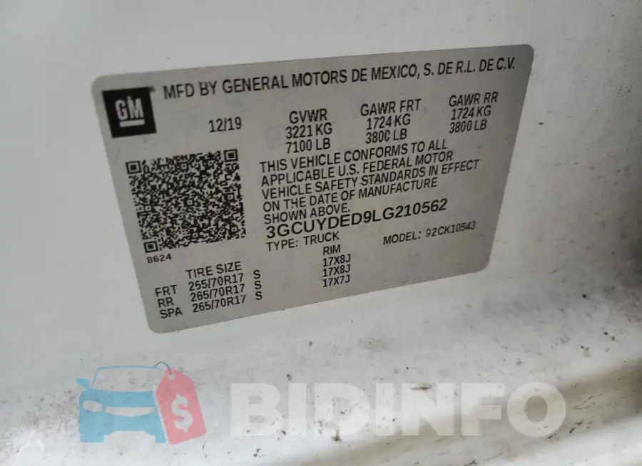 3GCUYDED9LG210562 Photo# 12