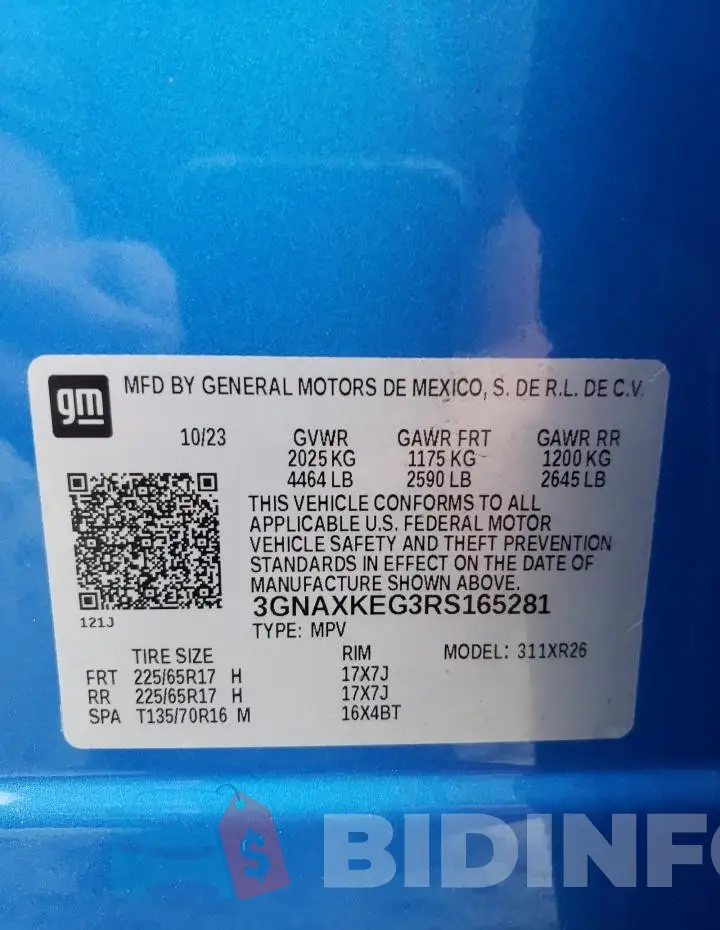 3GNAXKEG3RS165281 Photo# 13