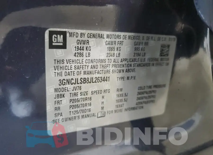 3GNCJLSB8JL263441 Photo# 13