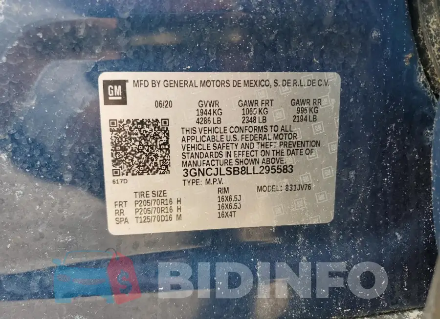3GNCJLSB8LL295583 Photo# 13