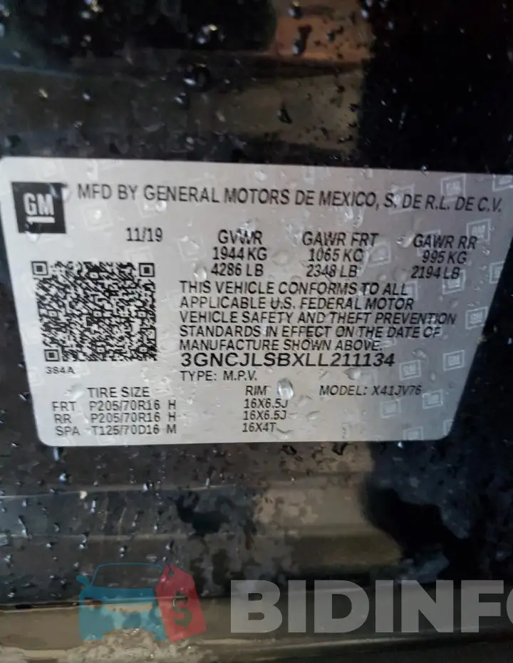 3GNCJLSBXLL211134 Photo# 13