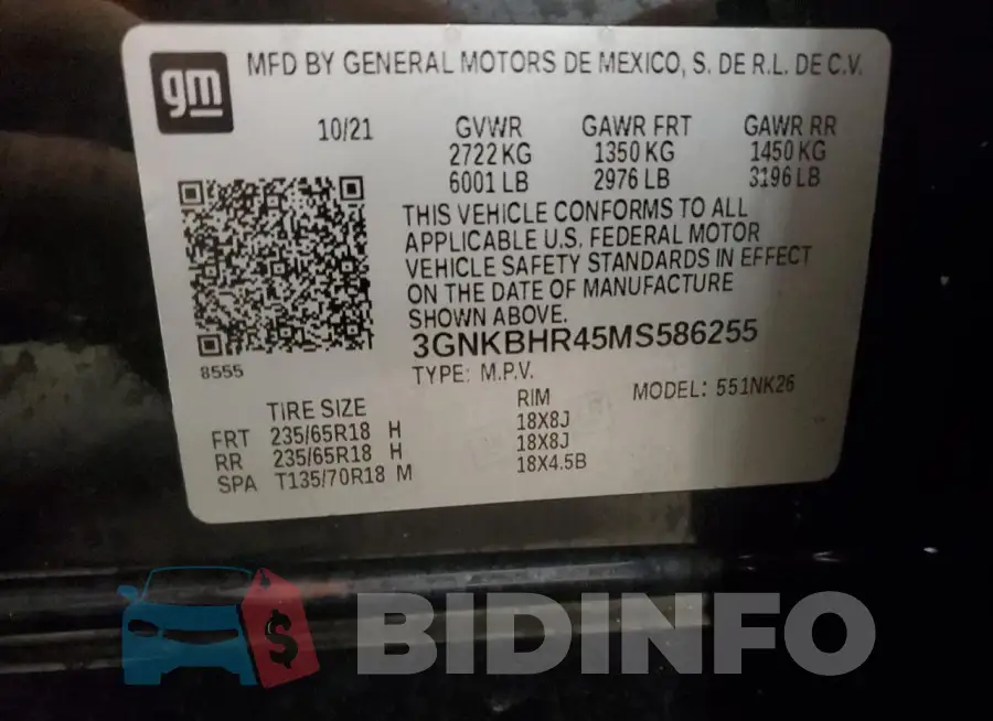 3GNKBHR45MS586255 Photo# 13
