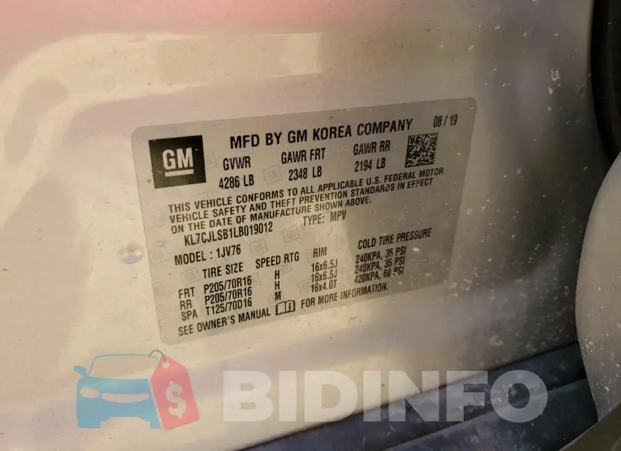 KL7CJLSB1LB019012 Photo# 13