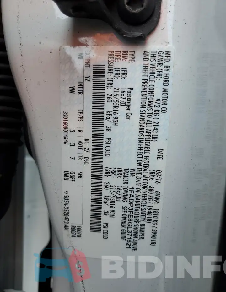 1FADP3FE6GL371521 Photo# 12