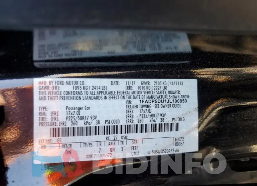 1FADP5DU1JL100850 Photo# 13