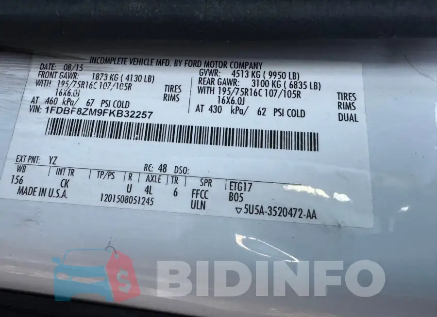 1FDBF8ZM9FKB32257 Photo# 10