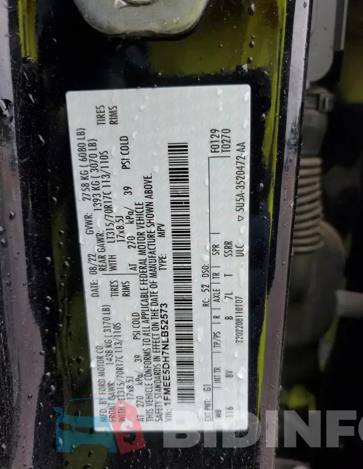 1FMEE5DH7NLB52573 Photo# 13
