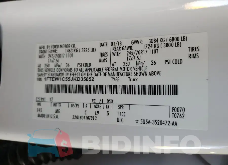 1FTEW1C55JKD35052 Photo# 12