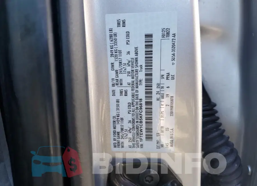 1FTEW1CB5KFC96818 Photo# 13