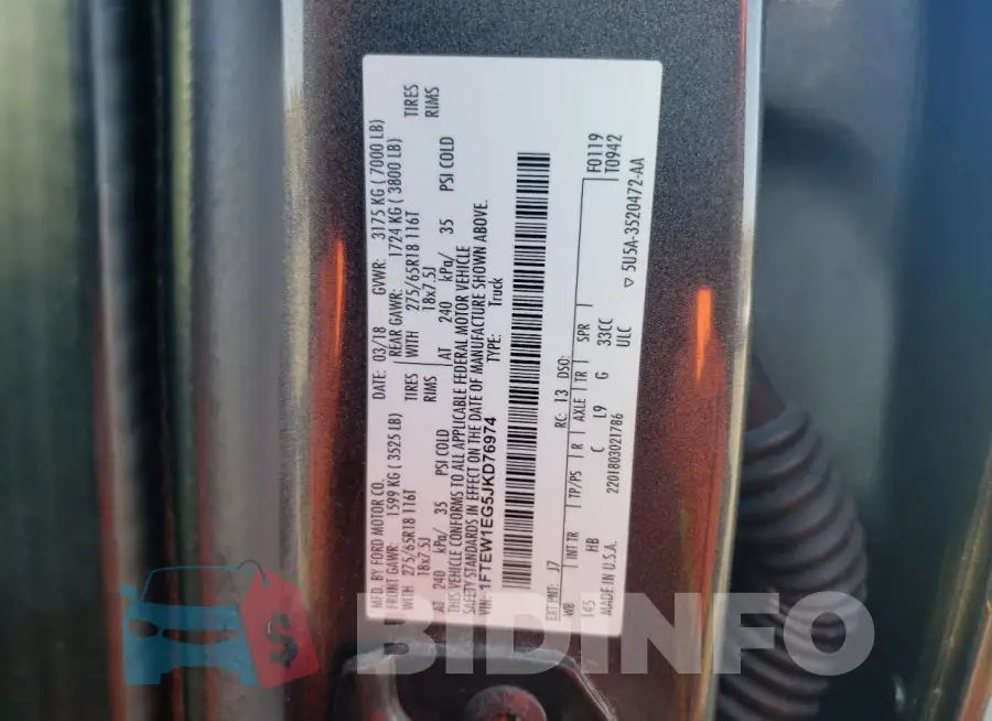 1FTEW1EG5JKD76974 Photo# 12