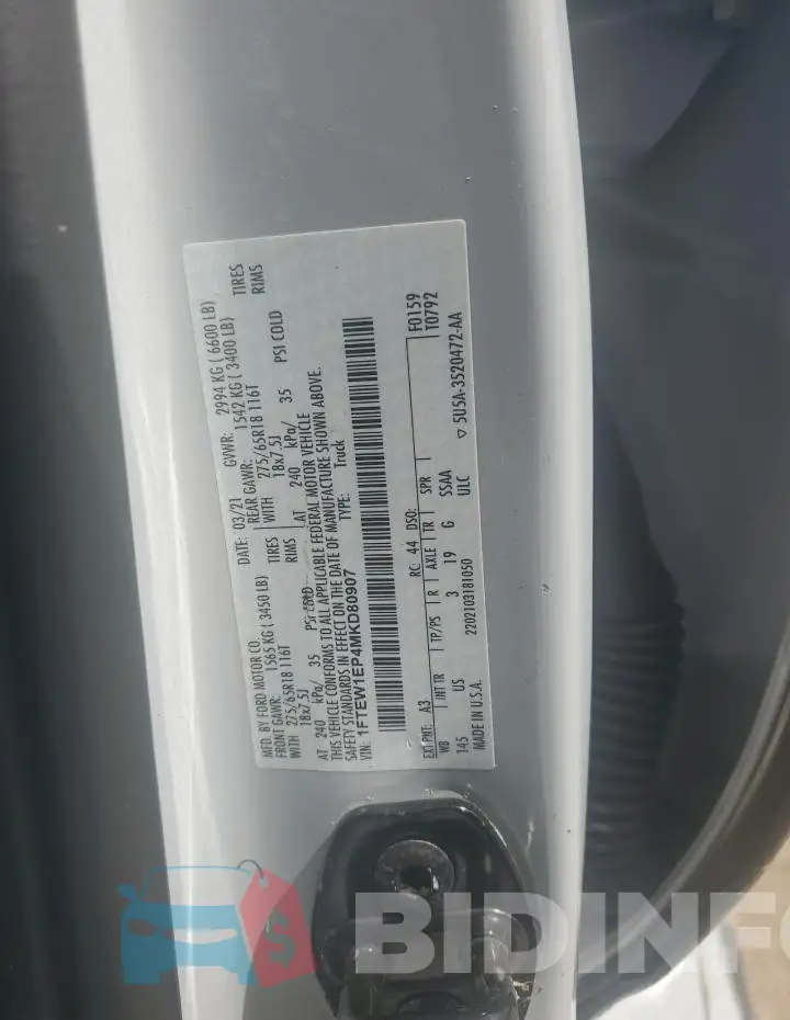 1FTEW1EP4MKD80907 Photo# 13