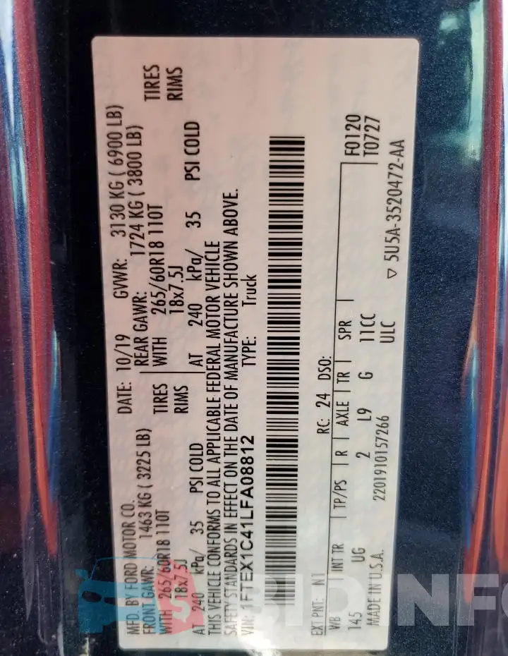 1FTEX1C41LFA08812 Photo# 13