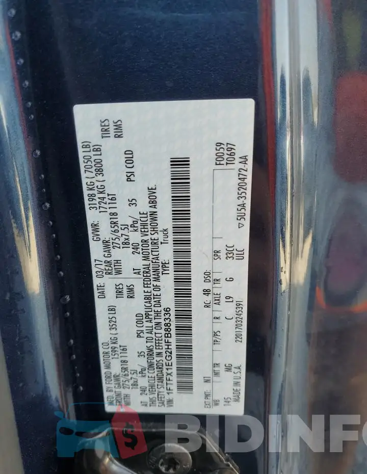 1FTFX1EG2HFB88336 Photo# 12