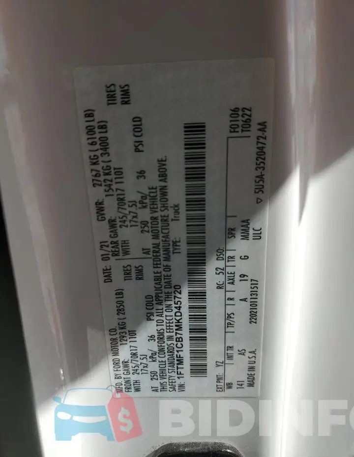 1FTMF1CB7MKD45720 Photo# 12