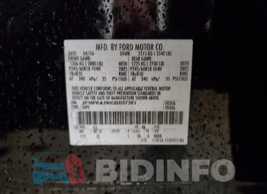 2FMPK4J90GBB57383 Photo# 14