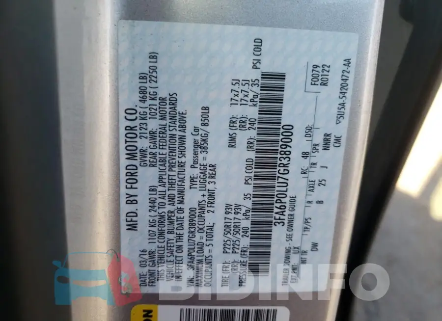 3FA6P0LU7GR389000 Photo# 12