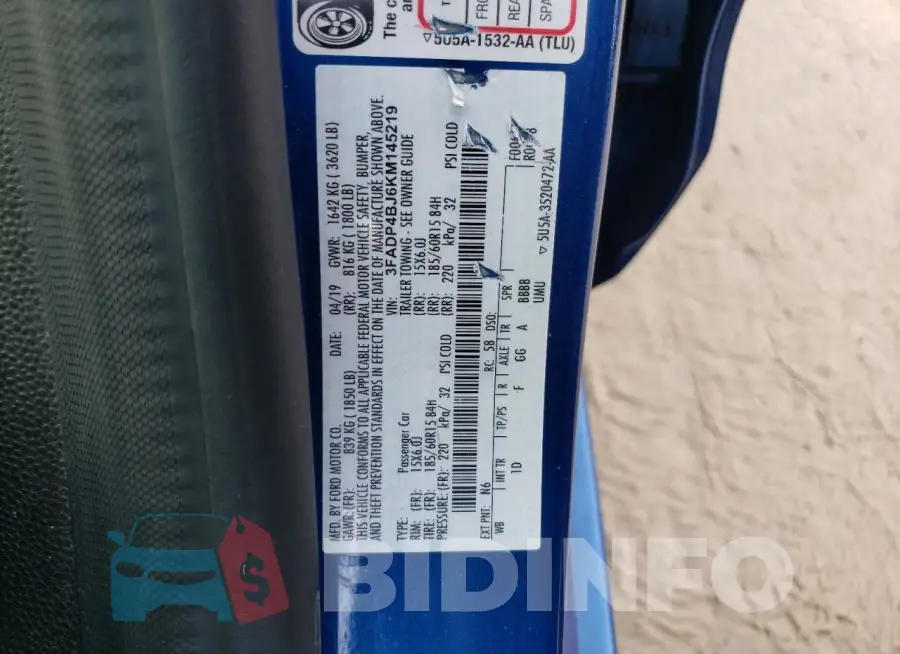 3FADP4BJ6KM145219 Photo# 12