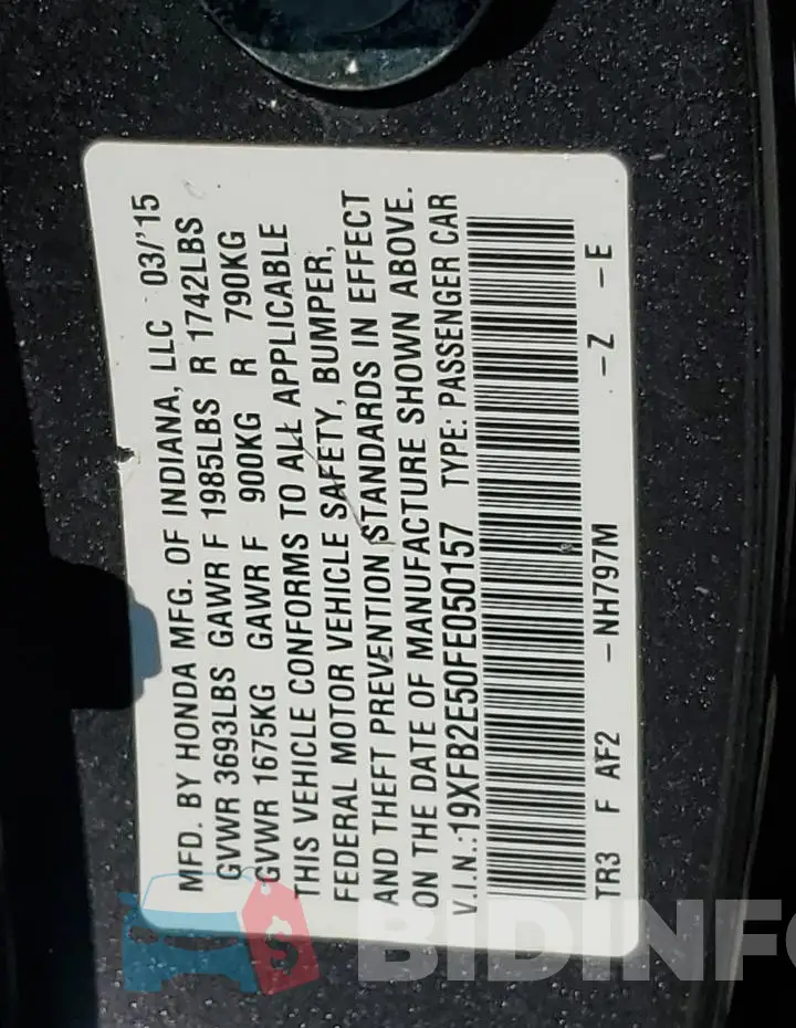 19XFB2E50FE050157 Photo# 12