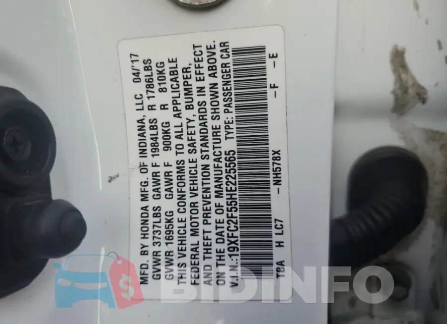 19XFC2F55HE225565 Photo# 12