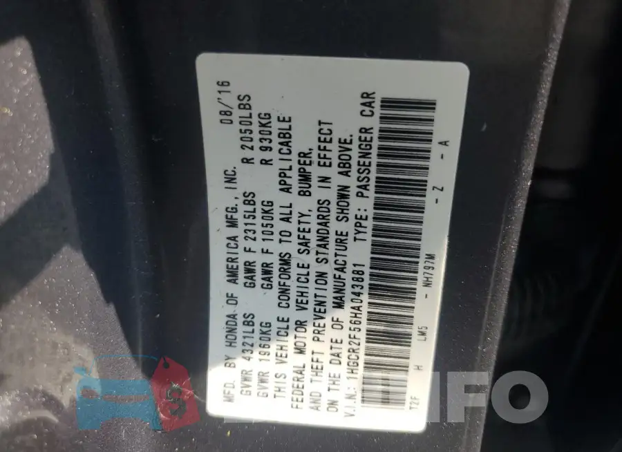 1HGCR2F56HA043881 Photo# 12