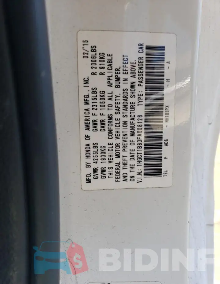1HGCT1B83FA008126 Photo# 13