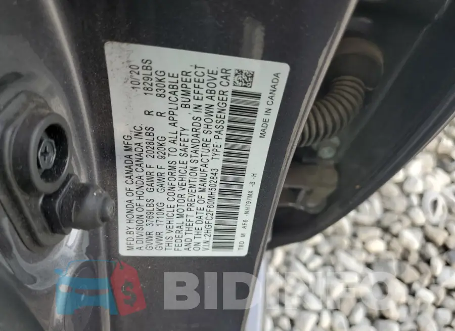2HGFC2F60MH502843 Photo# 12