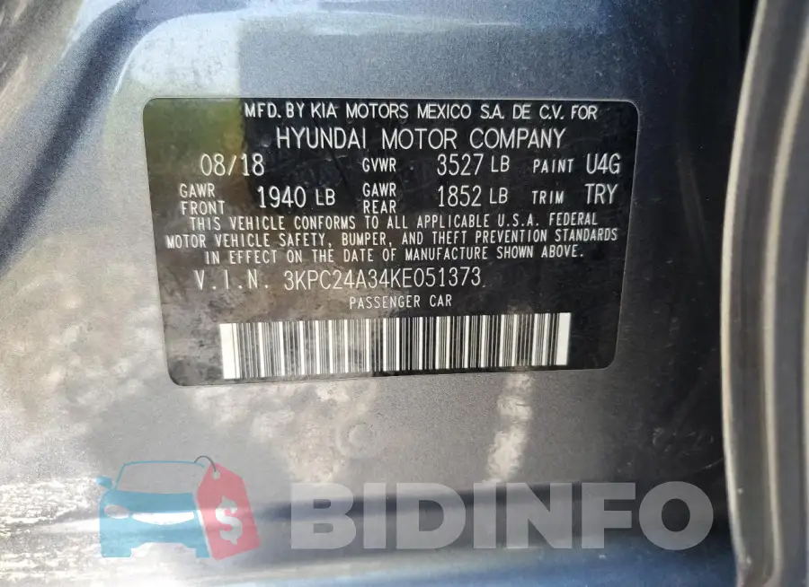 3KPC24A34KE051373 Photo# 12