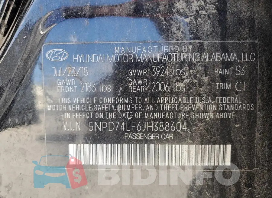 5NPD74LF6JH388604 Photo# 13
