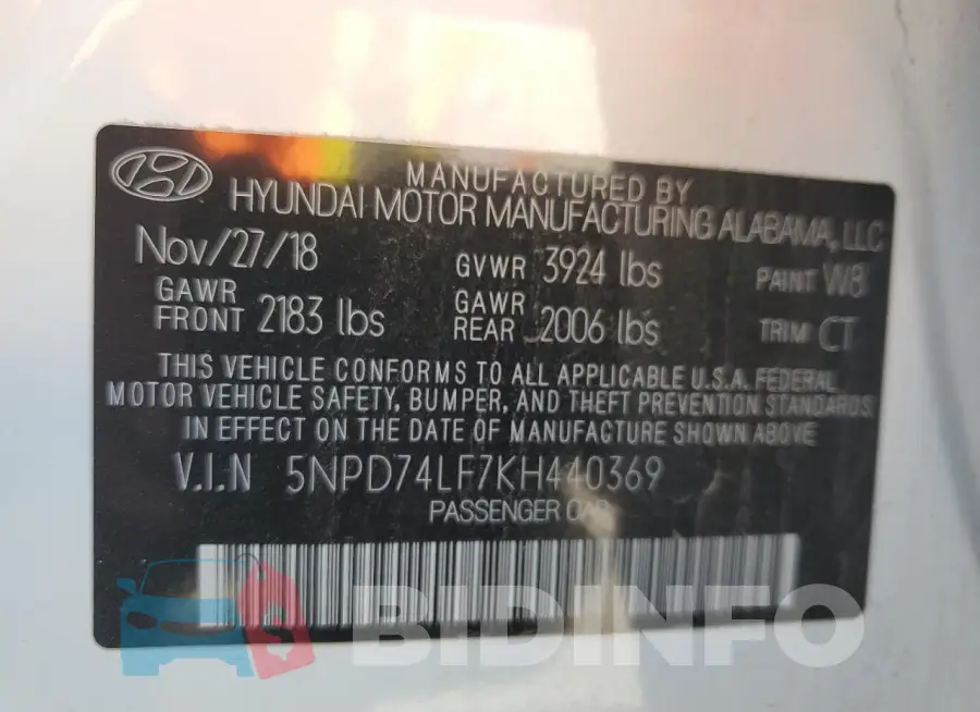 5NPD74LF7KH440369 Photo# 12
