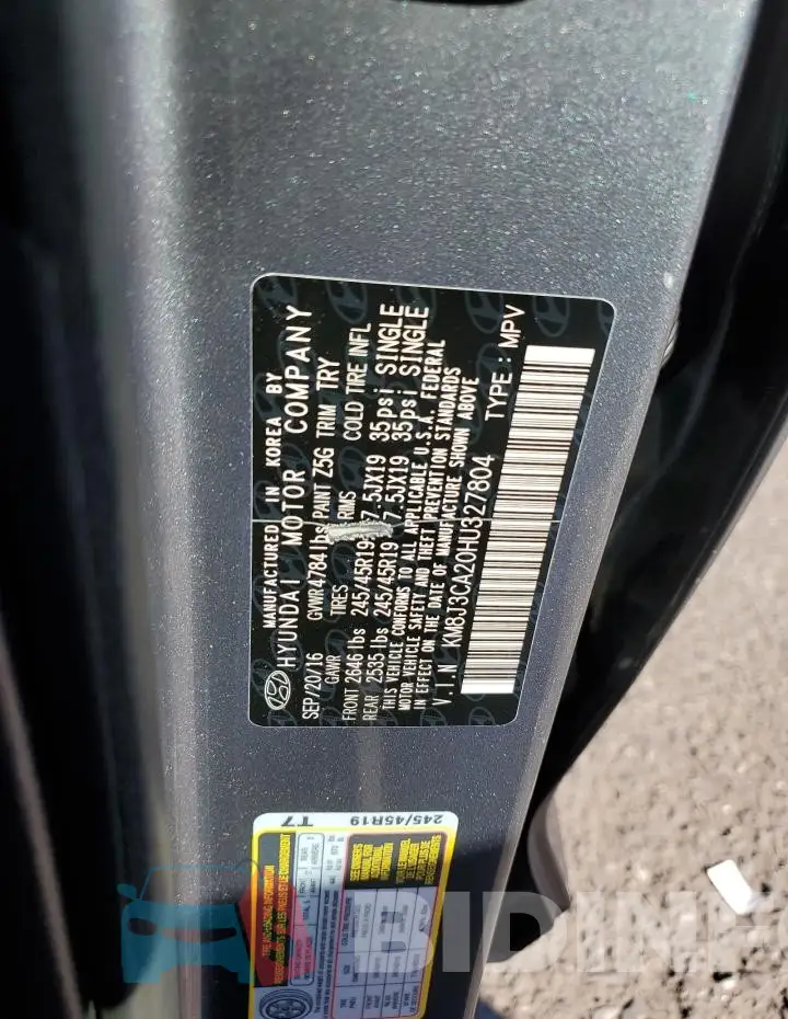 KM8J3CA20HU327804 Photo# 12