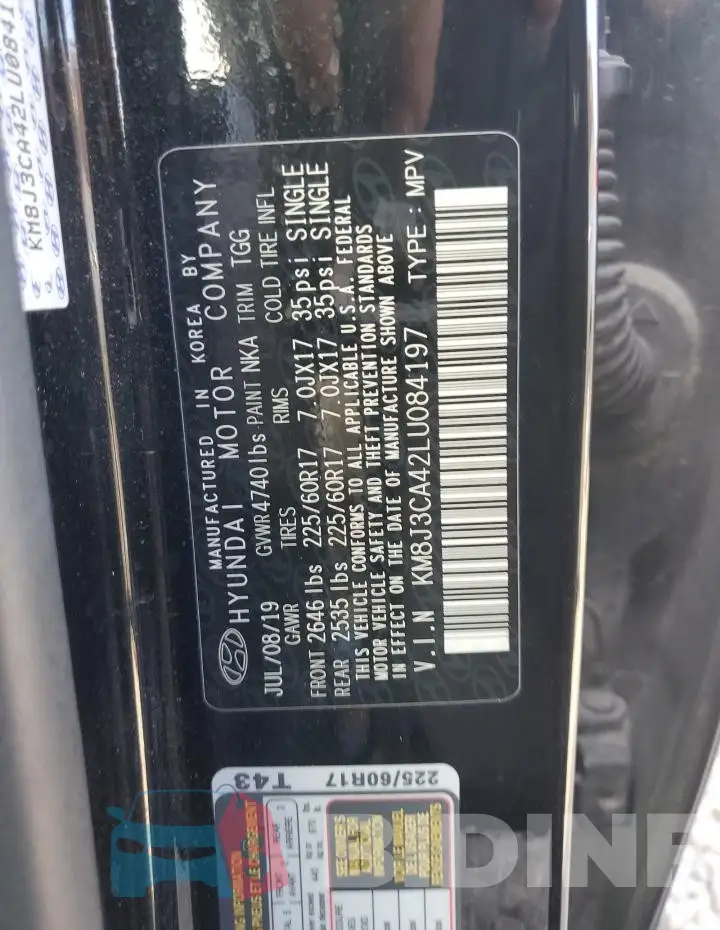 KM8J3CA42LU084197 Photo# 12
