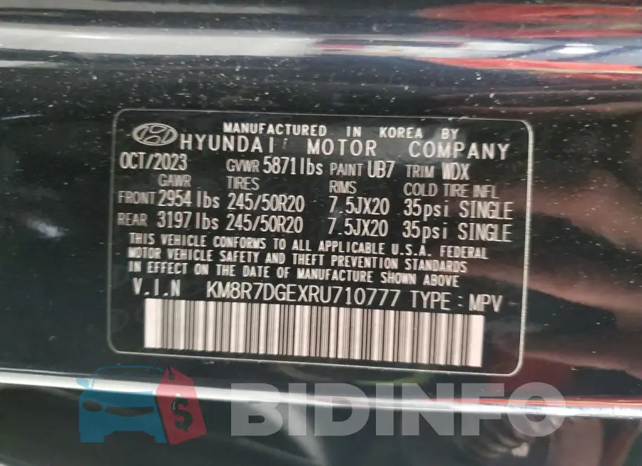 KM8R7DGEXRU710777 Photo# 13