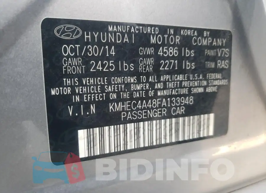 KMHEC4A48FA133948 Photo# 12