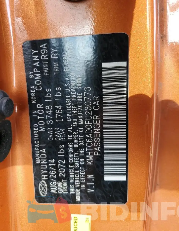 KMHTC6AD0FU230773 Photo# 12