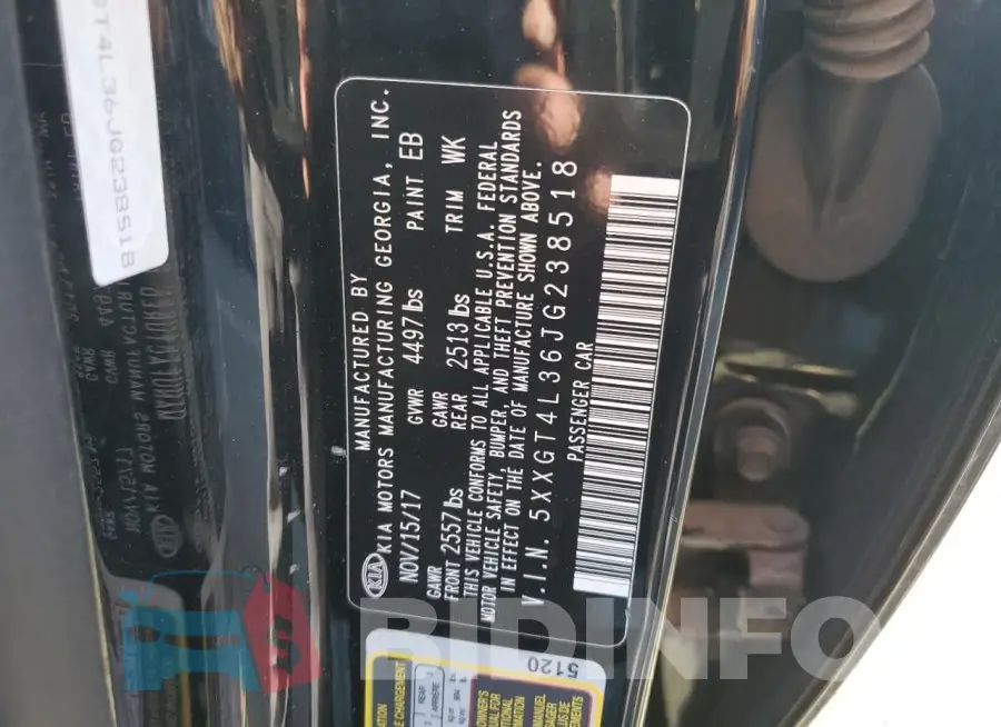 5XXGT4L36JG238518 Photo# 12