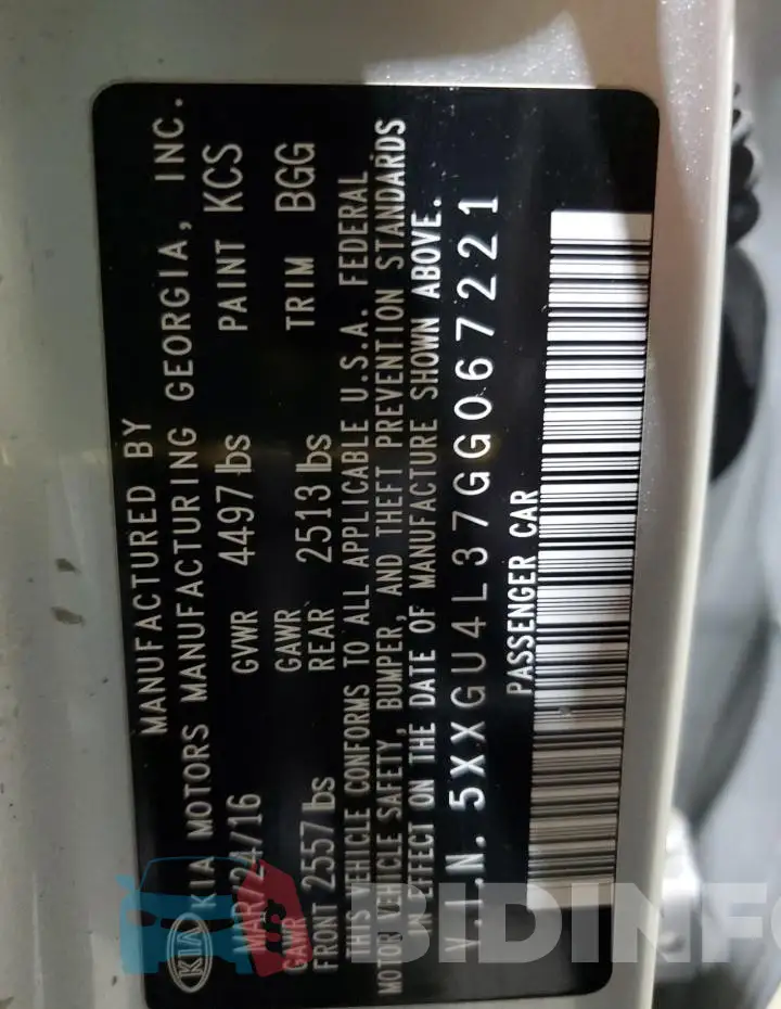 5XXGU4L37GG067221 Photo# 12