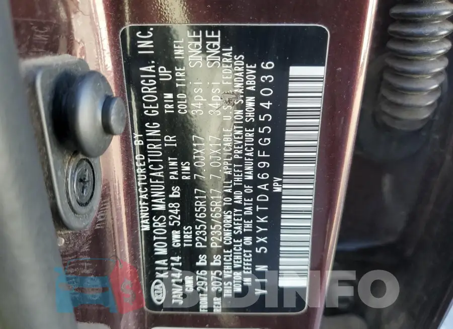 5XYKTDA69FG554036 Photo# 13