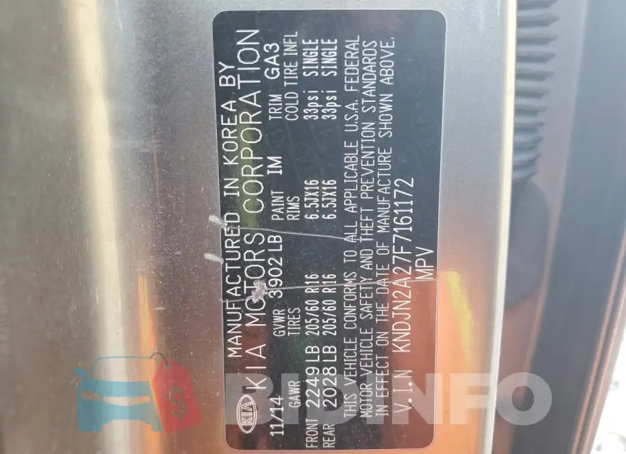 KNDJN2A27F7161172 Photo# 14