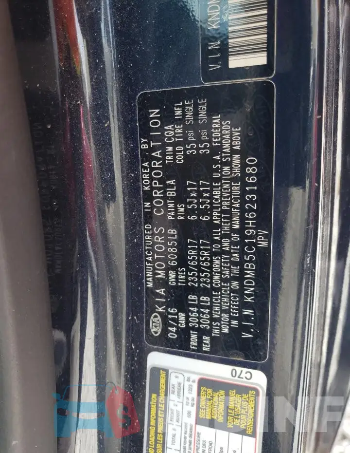 KNDMB5C19H6231680 Photo# 13