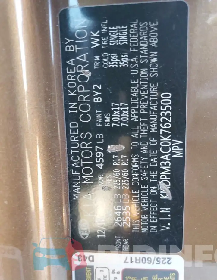 KNDPM3AC0K7623500 Photo# 12