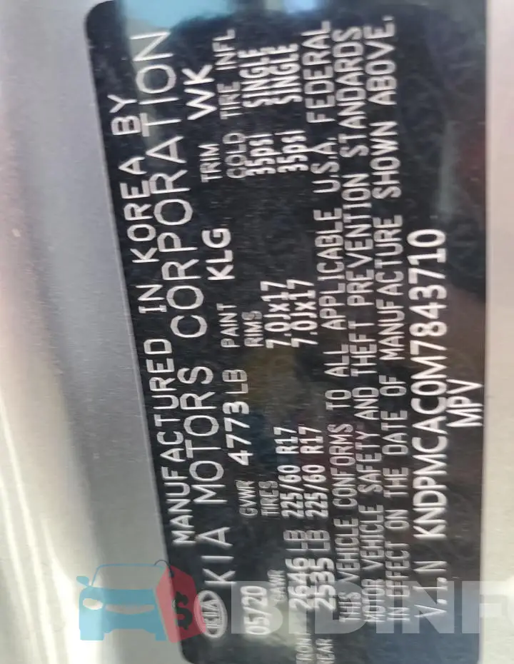 KNDPMCAC0M7843710 Photo# 13