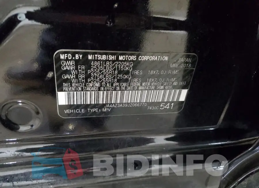 JA4AZ3A39JZ066770 Photo# 13