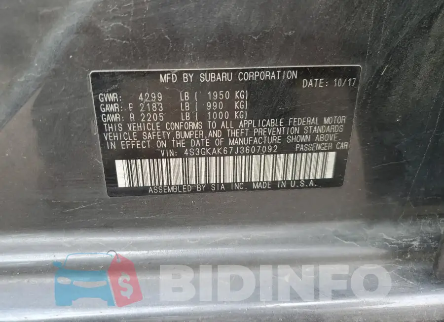 4S3GKAK67J3607092 Photo# 12