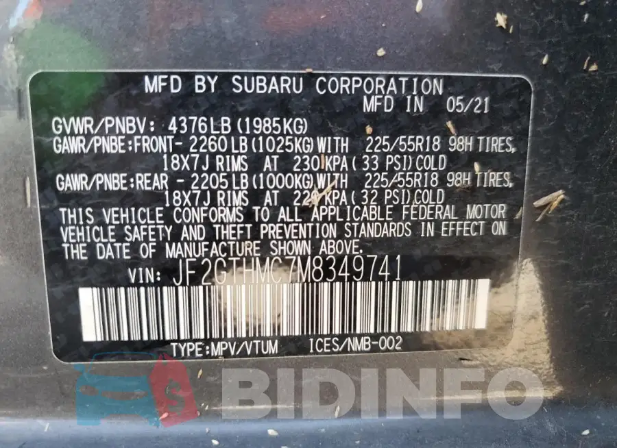 JF2GTHMC7M8349741 Photo# 13