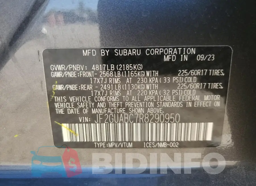 JF2GUABC7R8290950 Photo# 14